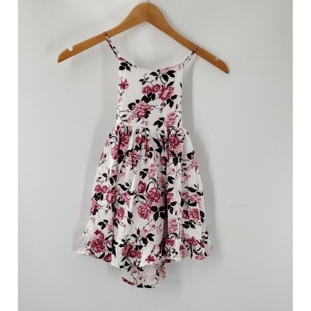 Flofallzique Boutique‎ Baby Girls White Floral Dress Size 5